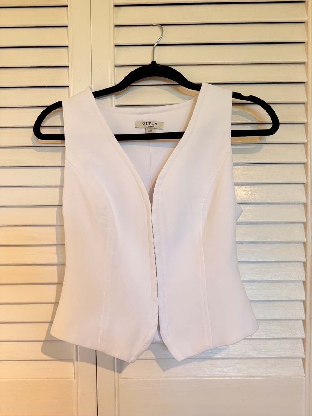 GUESS White V-Neck Bustier